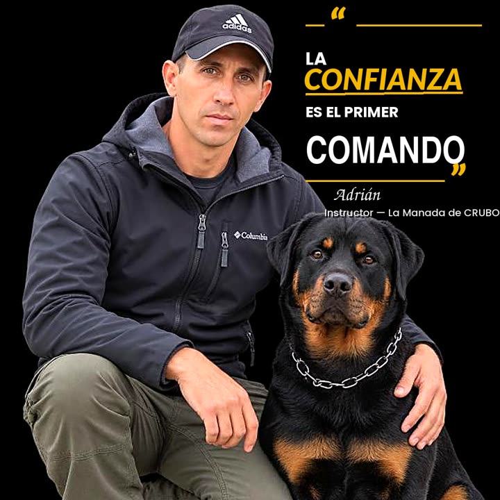 Adrián Domínguez con su perro