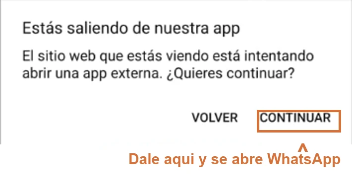 Aviso de Instagram: toca CONTINUAR